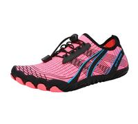 Scarpe da acqua da uomo, regolabili, ad asciugatura rapida, scarpe da ginnastica da uomo, in rete traspirante, con lacci, scarpe da ginnastica antiscivolo leggere per escursioni all'aperto, rosa, 42.5
