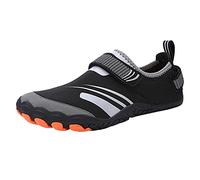 Scarpe da acqua da uomo regolabili, vestibilità larga, scarpe estive da acqua, scarpe da spiaggia leggere e resistenti, per nuoto, surf, yoga, passeggiate, immersioni, nuoto, spiaggia, Nero , 42 2/3