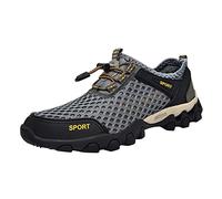 Scarpe da acqua da uomo slip on in rete, scarpe leggere da guadare all'aperto traspiranti con fondo morbido scarpe sportive Fashoinable Lace-Up calzature da nuoto comode scarpe da jogging scarpe da