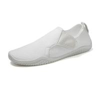 Scarpe da Acqua Leggere per Donne e Uomini, ad Asciugatura Rapida, morbide Scarpe da Trekking a Piedi Nudi con drenaggio, Sport all'Aria Aperta, Surf, Yoga, Spiaggia, Passeggiate(White,45 EU)