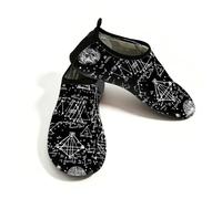 Scarpe da acqua nere con formula matematica, per donne e uomini, ad asciugatura rapida, calzini acquatici a piedi nudi per la spiaggia, Multi, 42.5/43 EU