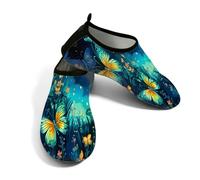 Scarpe da acqua per donne e uomini, ad asciugatura rapida, con suola in TPR antiscivolo, leggere, a piedi nudi, per piscina, surf, kayak, pesca, Fiori Farfalla Cielo Stellato, 38.5/39.5 EU