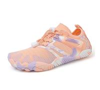 Scarpe da acqua per donne e uomini, con punta larga, antiscivolo e ad asciugatura rapida, traspiranti, per spiaggia, piscina, acqua, nuoto, surf, escursionismo, passeggiate, Rosa, viola, 42 2/3 EU