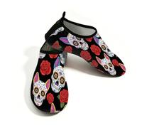 Scarpe da acqua per donne e uomini, con teschio di zucchero rosa, antiscivolo, ad asciugatura rapida, morbidi, calzini acquatici per l'estate, spiaggia, piscina, surf, yoga, esercizio