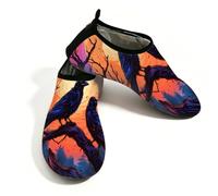 Scarpe da acqua per Halloween, corvo, luna, albero, per donne e uomini, ad asciugatura rapida, calzini acquatici a piedi nudi per la spiaggia, Multi, 37/38 EU