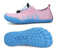 Scarpe da acqua per ragazzi e ragazze, leggere, con suola comoda, facili da camminare, atletiche, senza lacci, per bambini piccoli e grandi, 04. blu.rosa, 3 Big Kid