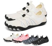 Scarpe da acqua per uomo e donna, ad asciugatura rapida, antiscivolo, traspiranti, con punta larga, per spiaggia, nuoto, passeggiate, fitness, palestra, sport all'aria aperta, bianco, 50 EU