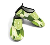 Scarpe da acqua verde con foglie di limone e fiori, per donne e uomini, ad asciugatura rapida, con suola in TPR antiscivolo, leggere, per piscina, surf, kayak, pesca, Fiore Verde Foglia Di, 37/38 EU