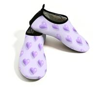 Scarpe da acqua viola a forma di cuore, per donne e uomini, ad asciugatura rapida, leggere, per spiaggia, Multi, 38.5/39.5 EU