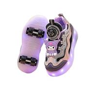 Scarpe da Allenamento a Quattro Ruote con LED per Ragazzi e Ragazze, Scarpe da Corsa Sportive e da Skate, Scarpe Multiuso da Esterno per Ragazzi e Ragazze,Viola,29 EU