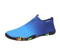Scarpe da bagno da donna e uomo, per acqua, da spiaggia, ad asciugatura rapida, traspiranti, morbide, leggere, da trail, con suola antiscivolo, Blu F, 40 EU