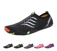 Scarpe da bagno e da uomo e da donna: ad asciugatura rapida, scarpe da spiaggia e aqua, slip on traspiranti, ad asciugatura rapida, per attività all'aria aperta, unisex, Nero , 41 EU