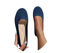 Scarpe da Ballerina da Donna, Modello Slip-on, Antiscivolo, in Maglia, comode e Traspiranti, estive, Sportive, Basse, comode. (Navy, 42)