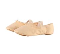 Scarpe da balletto da bambina, comode, morbide, durevoli, leggere, da balletto, da infilare, suola in pelle divisa per bambini, Beige1, 41 EU