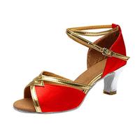 Scarpe da Ballo Allenamento Punta Aperta Scarpe da Tango Argentino Samba Kizomba Sandali con Cinturino alla Caviglia Professionale Sala da Ballo Modern Jazz Kizomba per Matrimonio