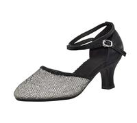 Scarpe da Ballo Americane con Tacco Medio per e con Allacciatura a Nastro (Black, 39)