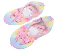 Scarpe da Ballo Bambina a Suola Morbida, Split Sole, Iridescenti 25 | Pelle Artificiale e Tessuto, per Pratica Danza e Varie Forme