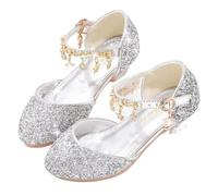 Scarpe da ballo con tacco a spillo dorate for ragazze, tacchi glitterati, abiti da damigella d'onore da principessa, scarpe dorate for ragazze da sposa(Sliver,35 Insole 22cm)