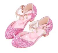 Scarpe da ballo con tacco a spillo dorate for ragazze, tacchi glitterati, abiti da damigella d'onore da principessa, scarpe dorate for ragazze da sposa(Pink,35 Insole 22cm)
