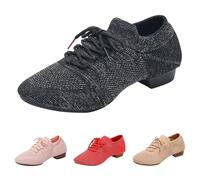 Scarpe da ballo da donna con suola divisa, stringate, scarpe da ballo per donne, con paillettes scintillanti, scarpe moderne per allenamento, allenamento, allenamento, allenamento, scarpe per salsa e