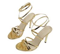 Scarpe da ballo da donna eleganti con cinturino scarpe da ballo con tacco francese, sandali estivi eleganti da sera traspiranti scarpe da ballo leggere décolleté per feste, sera, gold, 40 EU