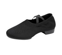 Scarpe da ballo da donna Latina Scarpe nere con lacci Chiuso Salsa Tango Salsa da ballo Scarpe da allenamento a maglia Tacchi sandali sandali in rete scarpe in tessuto traspirante temperamatite pizzo