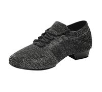 Scarpe da ballo da donna Latina Scarpe nere con lacci Chiuso Salsa Tango Salsa da ballo Scarpe da allenamento a maglia Tacchi sandali sandali in rete scarpe in tessuto traspirante temperamatite pizzo