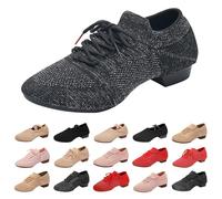 Scarpe da ballo da donna Latina Scarpe nere con lacci Chiuso Salsa Tango Salsa da ballo Scarpe da allenamento a maglia Tacchi sandali sandali in rete scarpe in tessuto traspirante temperamatite pizzo