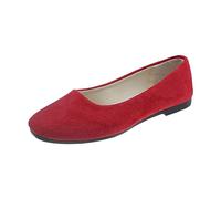 Scarpe da ballo da donna latino, piatti, comodi, da donna, chic, per guida, basse, traspiranti, leggeri, per il tempo libero, scarpe da donna, leggere, classiche, Colore: rosso, 36 EU