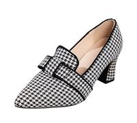 Scarpe da ballo da donna, scarpe alte a punta, con tacco a blocco, estive, eleganti, comode, casual, per il tempo libero, larghezza H, scarpe estive, slip-on, per ufficio e lavoro
