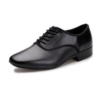 Scarpe da Ballo da Sala da Uomo, Scarpe da Ginnastica Moderne in Pelle Nera Tango Salsa Latin Shoe per Uomo,Suede Full Sole,42 EU