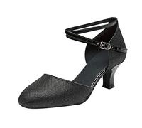 Scarpe da Ballo Donna Elegante Argento, Scarpe col Tacco Moda Comode Scarpe Regolabili Eleganti Scarpette con Strass Oro Scarpe per Il Tango Danza Moderna per Feste e Club