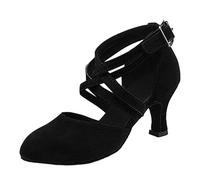 Scarpe da ballo eleganti da donna con tacco in pizzo, cinturino a croce con punta chiusa, scarpe da sera regolabili, cinturino alla caviglia, sandali da ballo per il latino, tutti i giorni, tempo