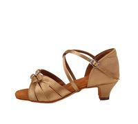 Scarpe da Ballo for Bambini, for Ragazze, Bambine, Donne, Sandali Latino-Americani, Scarpe Moderne Tango, Allenamento for la Salsa(4.5cm Light Brown,33 (21.5cm))