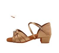 Scarpe da Ballo for Bambini, for Ragazze, Bambine, Donne, Sandali Latino-Americani, Scarpe Moderne Tango, Allenamento for la Salsa(3.5cm Light Brown,30 (20cm))