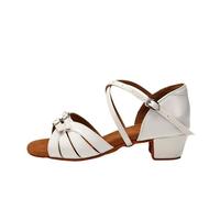 Scarpe da Ballo for Bambini, for Ragazze, Bambine, Donne, Sandali Latino-Americani, Scarpe Moderne Tango, Allenamento for la Salsa(3.5cm White,24 (17cm))