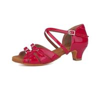 Scarpe da Ballo for Bambini, for Ragazze e Donne, Scarpe Latino-Americane, Sala Moderne, Tango con Fibbia in Strass(Red 1,38 (24cm))