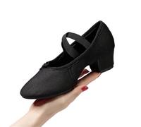 Scarpe da Ballo for Donne for Salsa Jazz for Balletto con Suola Morbida Tacchi Bassi Pantofole for Bambini Ginnastica Latine for Rosa Nere Rosse(Outdoor Black 2.5cm,42)