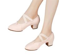 Scarpe da Ballo for Donne for Salsa Jazz for Balletto con Suola Morbida Tacchi Bassi Pantofole for Bambini Ginnastica Latine for Rosa Nere Rosse(10outdoor Pink 3.5cm,38)