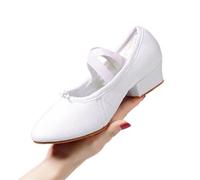 Scarpe da Ballo for Donne for Salsa Jazz for Balletto con Suola Morbida Tacchi Bassi Pantofole for Bambini Ginnastica Latine for Rosa Nere Rosse(5ndoor White 2.5cm,39)