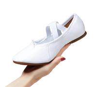 Scarpe da Ballo for Donne for Salsa Jazz for Balletto con Suola Morbida Tacchi Bassi Pantofole for Bambini Ginnastica Latine for Rosa Nere Rosse per Spettacoli Teatrali(1Outdoor White 1cm,35)