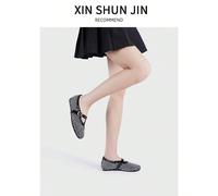 Scarpe da ballo in maglia con strass a tutto sito web, eleganti e con motivo traforato, ballerine con strass, nuova linea 2025, scarpe flat versatili con cinturino per donne CN35,CN36,CN37,CN38,CN39Co