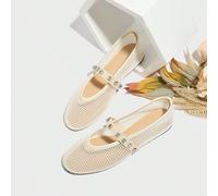 Scarpe da ballo in rete per donna, estive, con decorazioni in strass, punta tonda, di moda, adatte da indossare con gonne, colori nero e bianco in rete EUR36,EUR37,EUR38,EUR39,EUR40,EUR41,EUR42,EUR43,