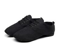 Scarpe da Ballo Jazz in Tela, Scarpette da Danza Scarpe da Ballerina Mezza Punta Suola Spezzata, Moderna Antiscivolo Ginnastica Ballo Pantofole per Donna Nero 37