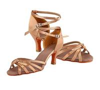 Scarpe da Ballo Latina, Morbide e Comode per Donne, Non Slittano, Allenamento da Ballo Latino con Tallone 7 Cm (38) per Professioniste e Amatrici