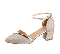 Scarpe da Ballo Latino Americano Donna Elegante Oro Scarpe col Tacco con Strass Antiscivolo Scarpette Comode Eleganti Scarpe per Il Tango Moda Scarpe Professionale Argento per Cocktail Festa Sera