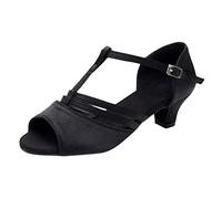 Scarpe da ballo latino da donna, stile classico, per salsa, sala da ballo, prestazioni professionali, ballerine, ortopediche, alla moda, per ballo di fine anno, Nero , 39 EU