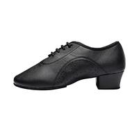 Scarpe da ballo latino da uomo con tacco a zeppa stringate per salsa, tango, samba, jazz, rumba, scarpe da ballo moderne, traspiranti, comode, in ecopelle, scarpe da allenamento classiche ed eleganti