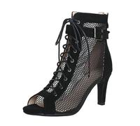Scarpe da Ballo Latino Donna Aperte in Punta Professionali Pratica Tango Stivaletto Ballo Heels Dance Class Bootie Scarpe da Ballo Donna con Tacco Alto Sexy in Rete Eleganti Decollete Comfort