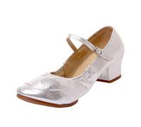 Scarpe da Ballo Latino Donna Comodi Punta Chiusa Scarpe da Ballo Latino Americano Sandali con Cinturino alla Caviglia Professionale Sala da Ballo Modern Jazz Kizomba per Matrimonio